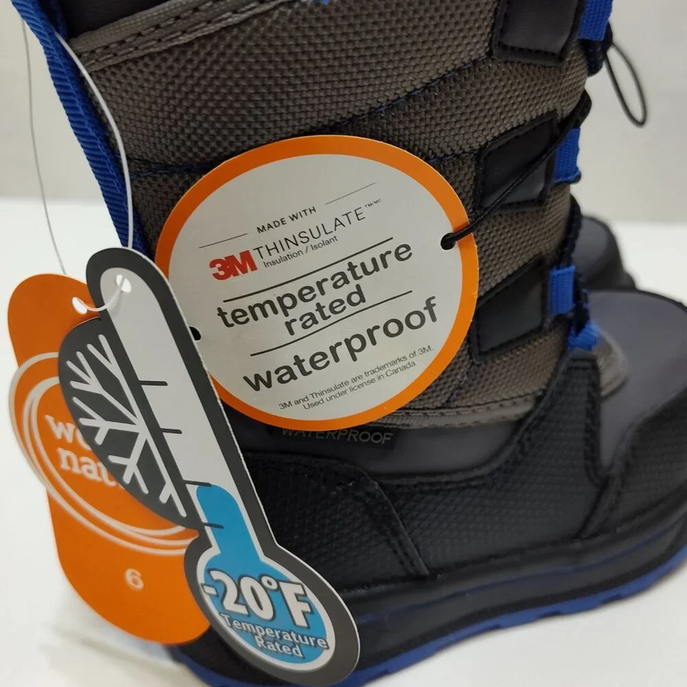 Wonder Nation Toddler Kids Mid-Calf Bungee Winter Boots -20°F Temp Rated Size 6